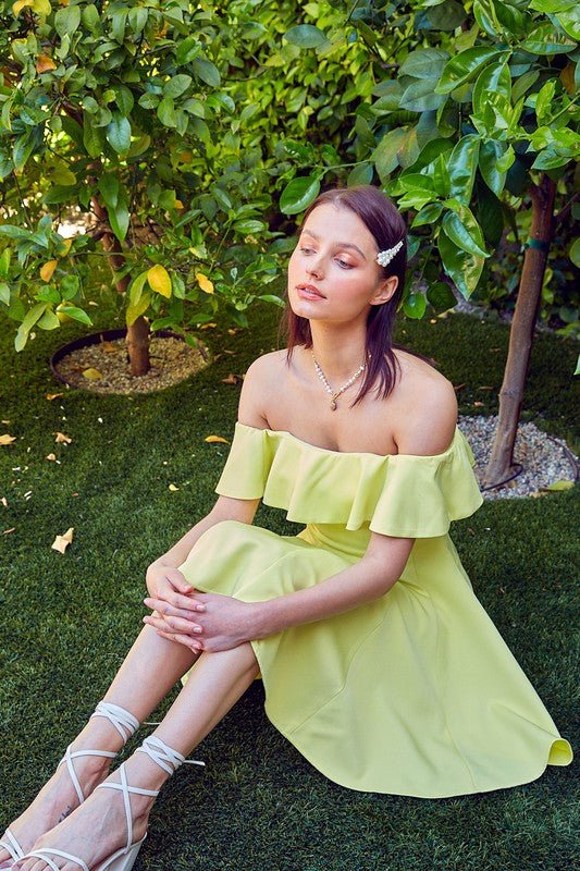A Line Ruffle Dress - Dress - Lanamoore