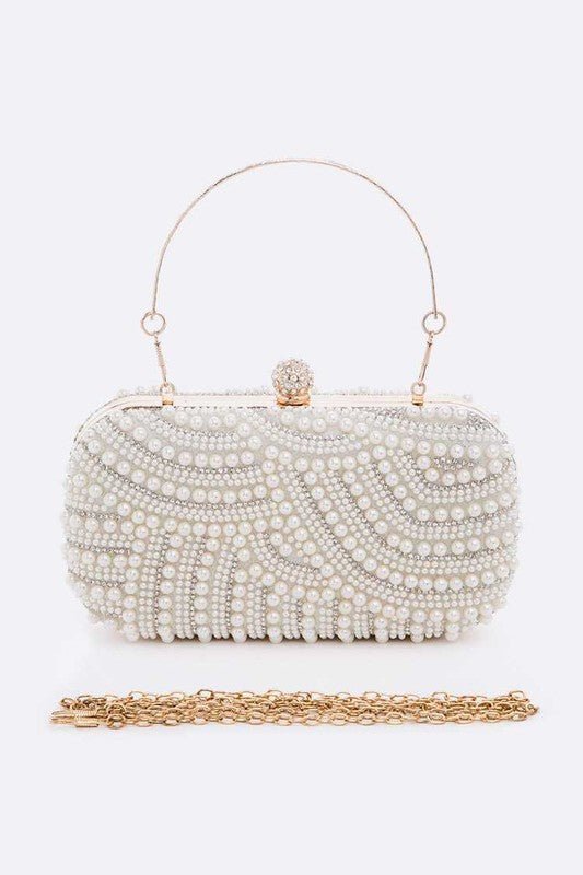Ariel Pearl Bridal Box Clutch - Lanamoore