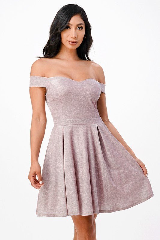 Belle Off The Shoulder Skater Dress - Dress - Lanamoore
