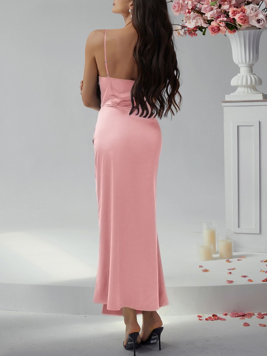 Devine Slit Ruched Maxi Dress - Dress - Lanamoore