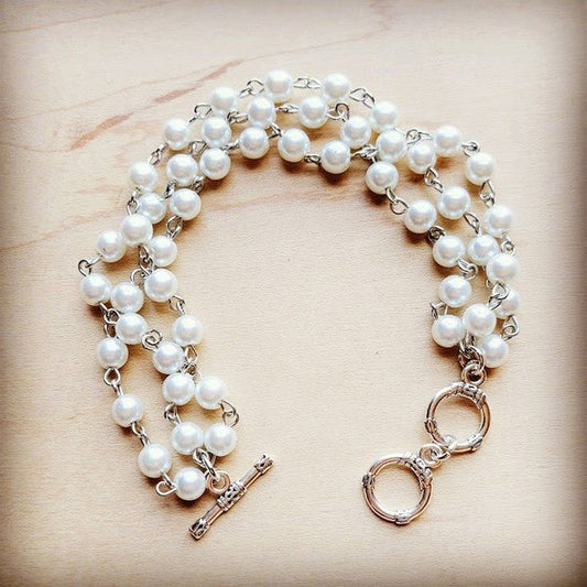 Georgia Triple Strand Pearl Bracelet - Lanamoore
