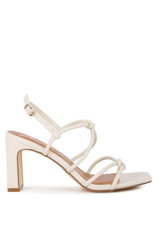 Kralor Knotted Strap Italian Block Heel Sandals - Lanamoore