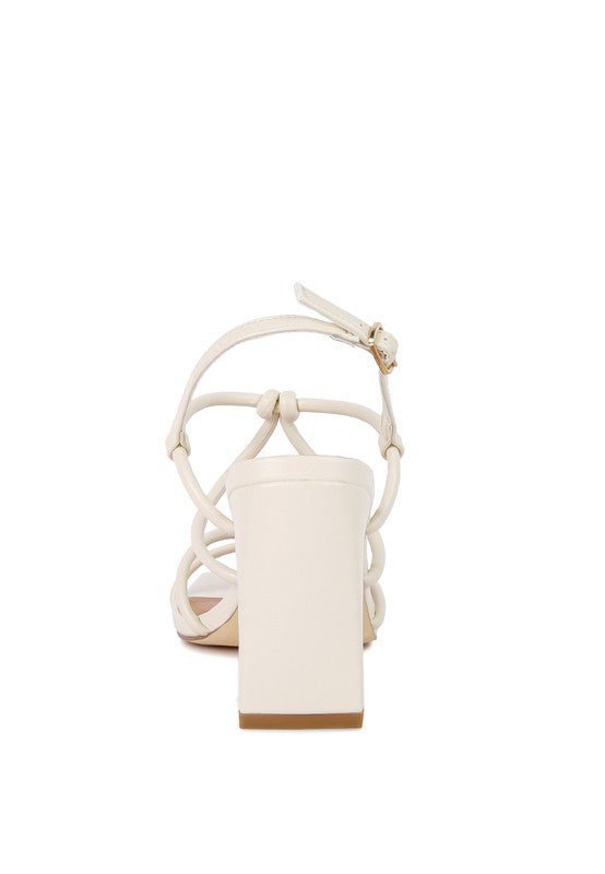 Kralor Knotted Strap Italian Block Heel Sandals - Lanamoore