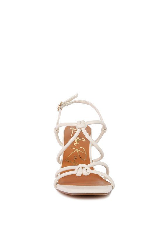 Kralor Knotted Strap Italian Block Heel Sandals - Lanamoore