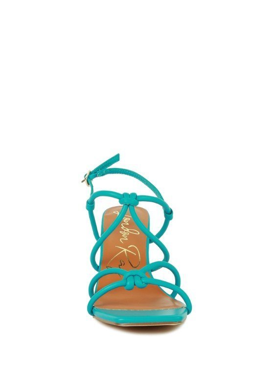 Kralor Knotted Strap Italian Block Heel Sandals - Lanamoore