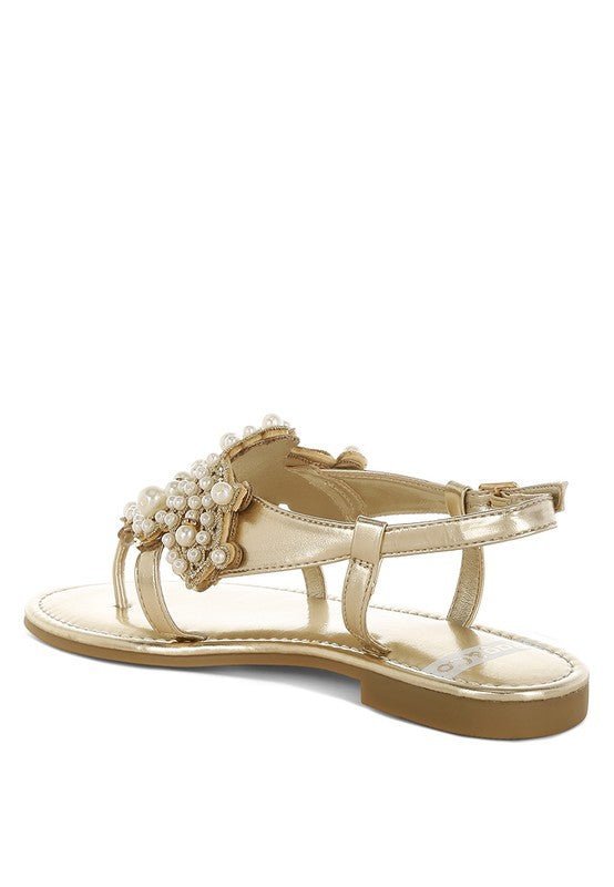 Mazie Metallic Pearl Flats - Lanamoore