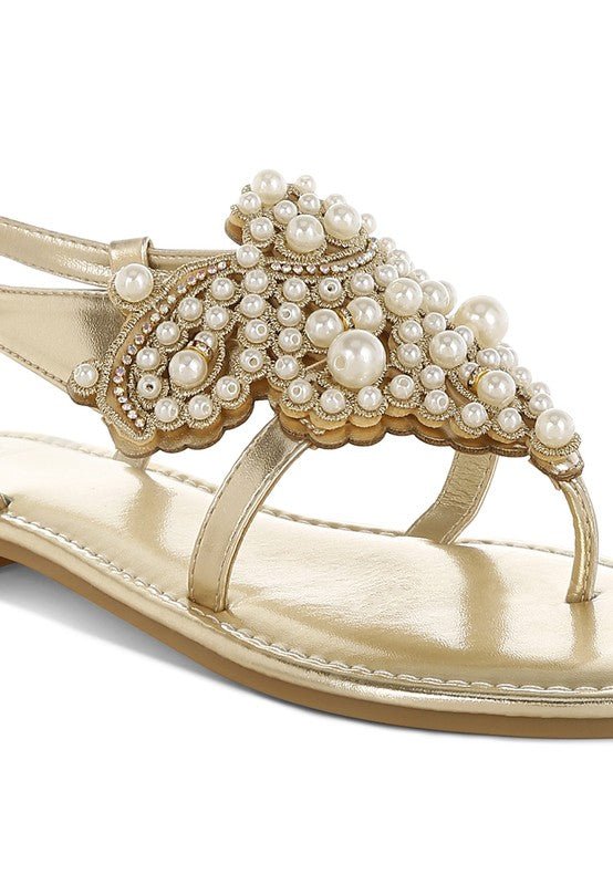 Mazie Metallic Pearl Flats - Lanamoore