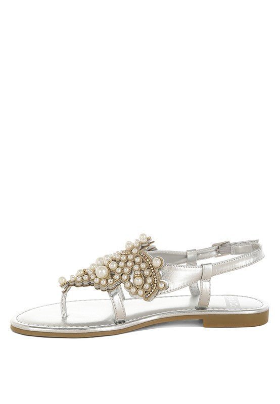 Mazie Metallic Pearl Flats - Lanamoore