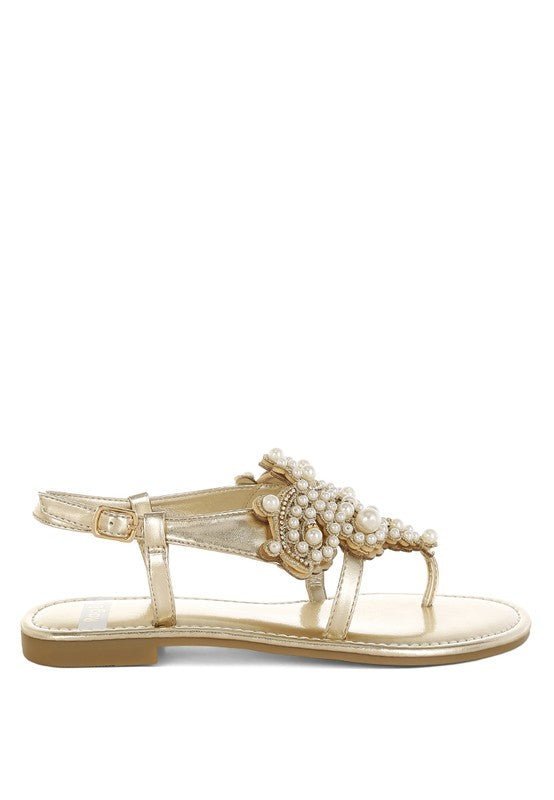 Mazie Metallic Pearl Flats - Lanamoore