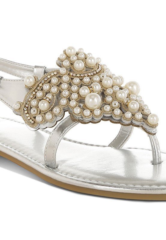 Mazie Metallic Pearl Flats - Lanamoore