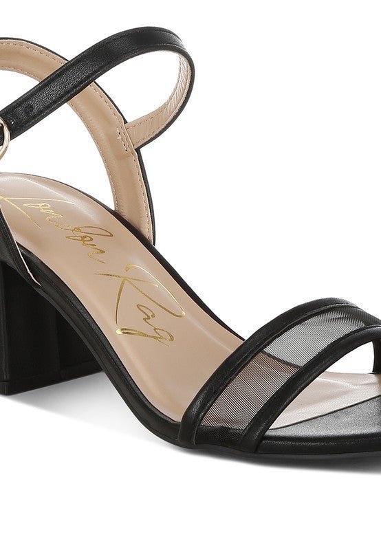 Orpina Mesh Pin Buckle Block Heels - Lanamoore