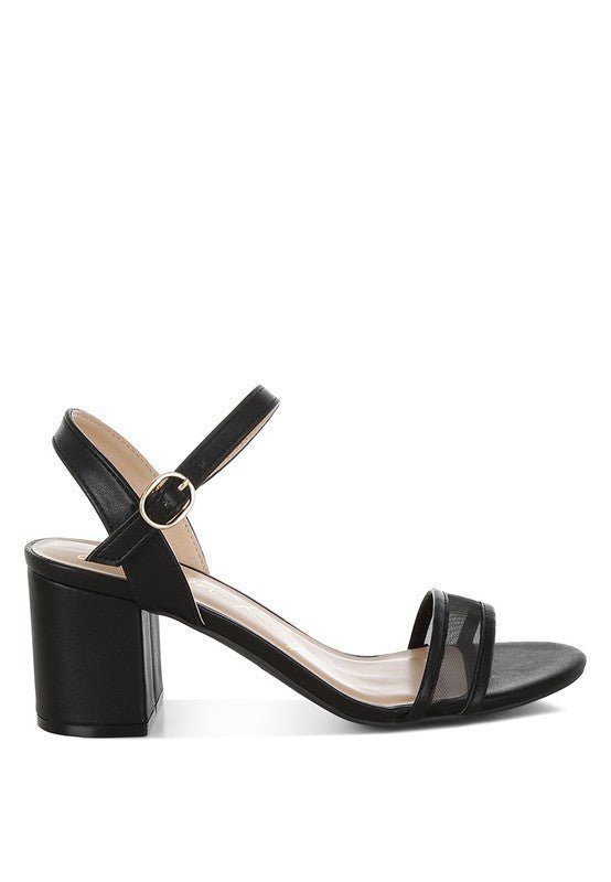Orpina Mesh Pin Buckle Block Heels - Lanamoore