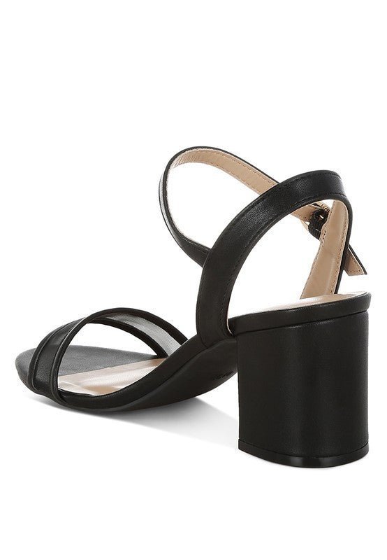 Orpina Mesh Pin Buckle Block Heels - Lanamoore