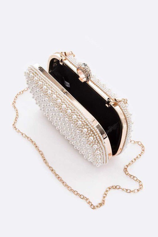 Pearl Statement Convertible Box Clutch - Lanamoore