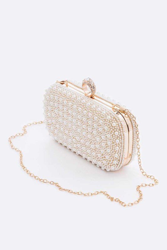 Pearl Statement Convertible Box Clutch - Lanamoore
