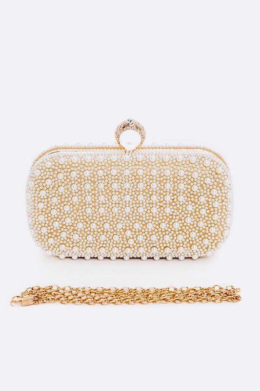 Pearl Statement Convertible Box Clutch - Lanamoore