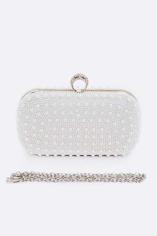 Pearl Statement Convertible Box Clutch - Lanamoore