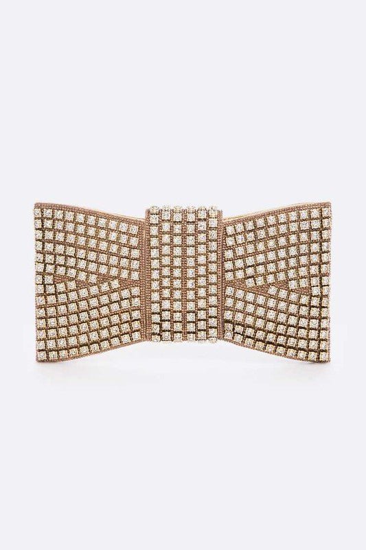 Rhinestone Bowtie Clutch Bag - Lanamoore