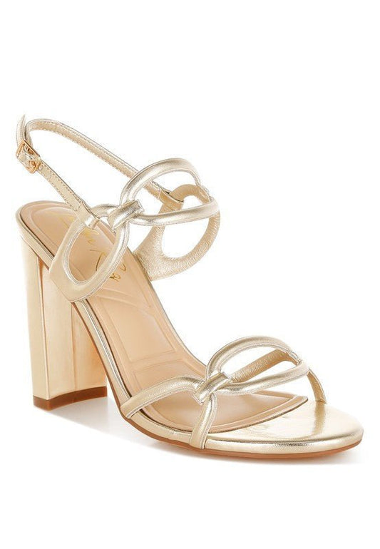Rya Metallic Cut Out Sandals - Lanamoore