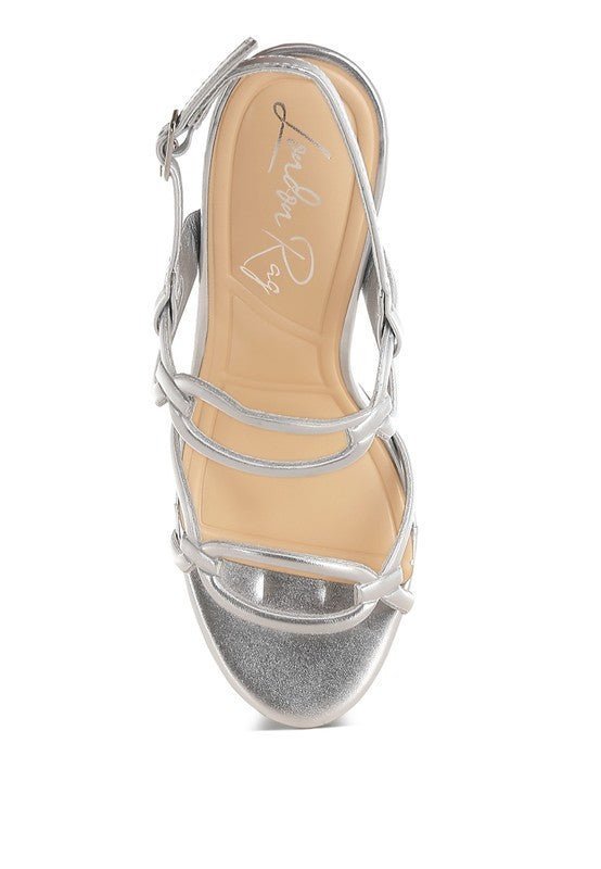 Rya Metallic Cut Out Sandals - Lanamoore