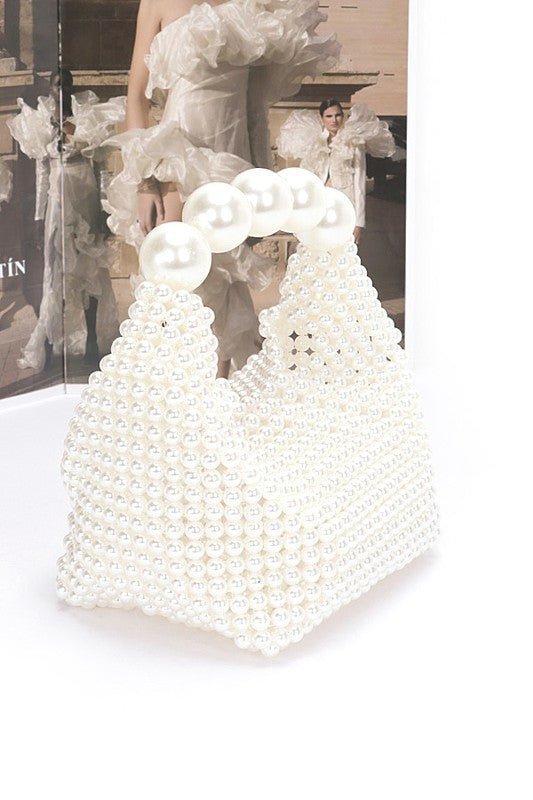 Weaved Pearl Handle Mini Clutch - Lanamoore