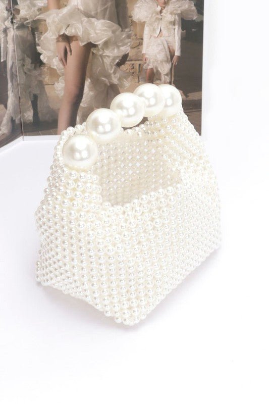 Weaved Pearl Handle Mini Clutch - Lanamoore