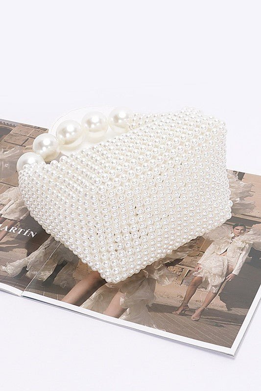 Weaved Pearl Handle Mini Clutch - Lanamoore