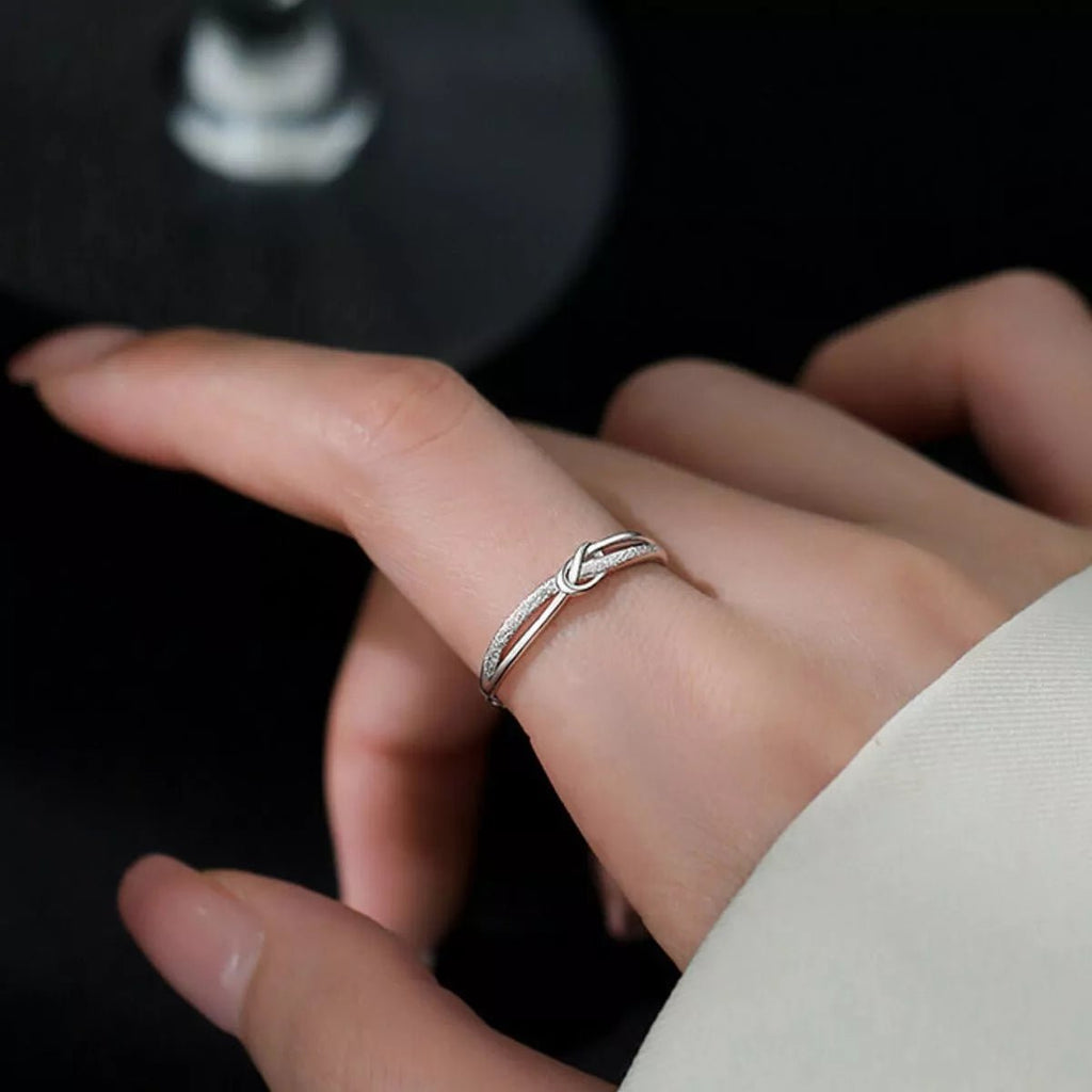 925 Sterling Silver Knot Ring-Jewelry & Accessories - Fine Jewelry - Earrings-Lanamoore