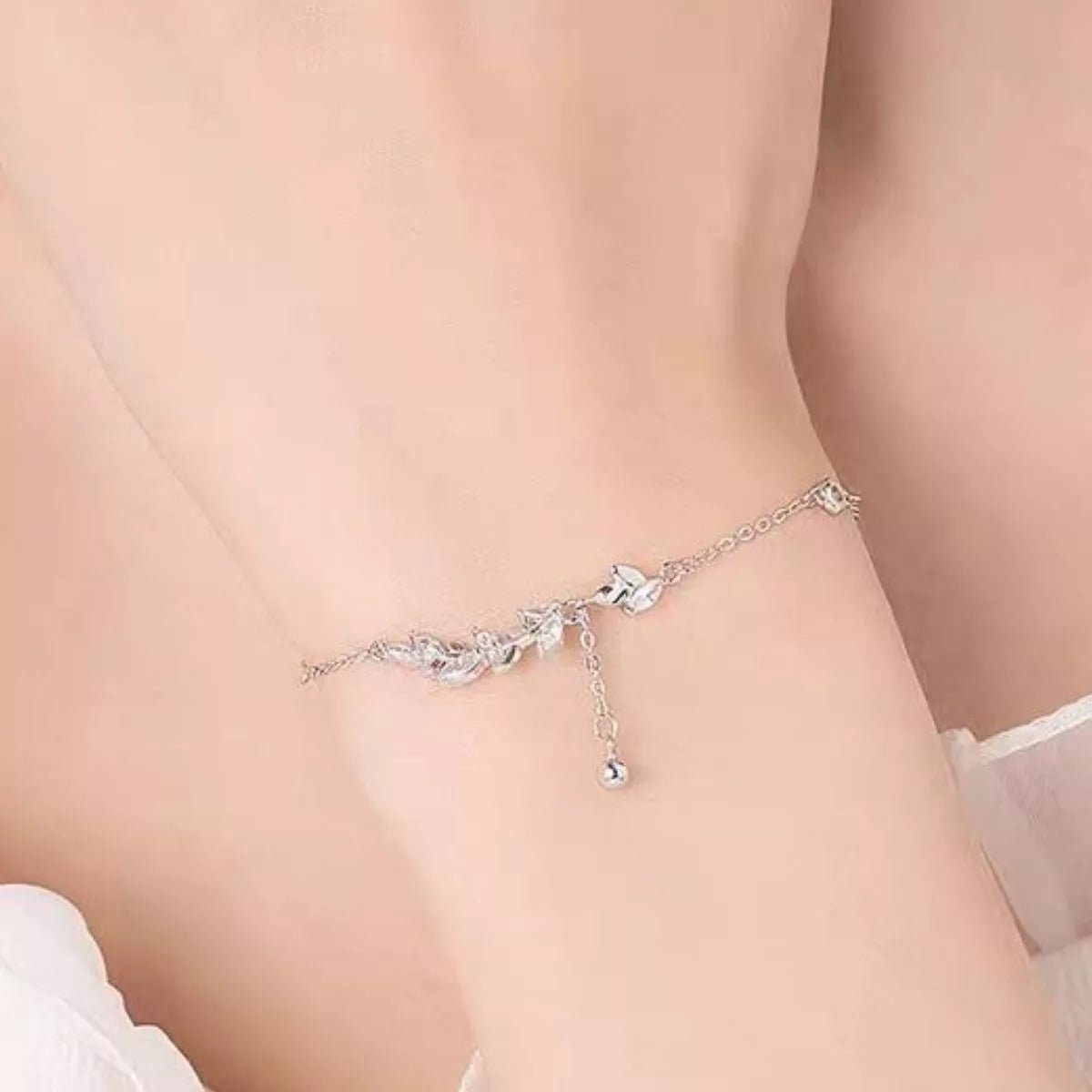925 Sterling Silver Leaf Bracelet-Jewelry & Accessories - Fine Jewelry - Earrings-Lanamoore