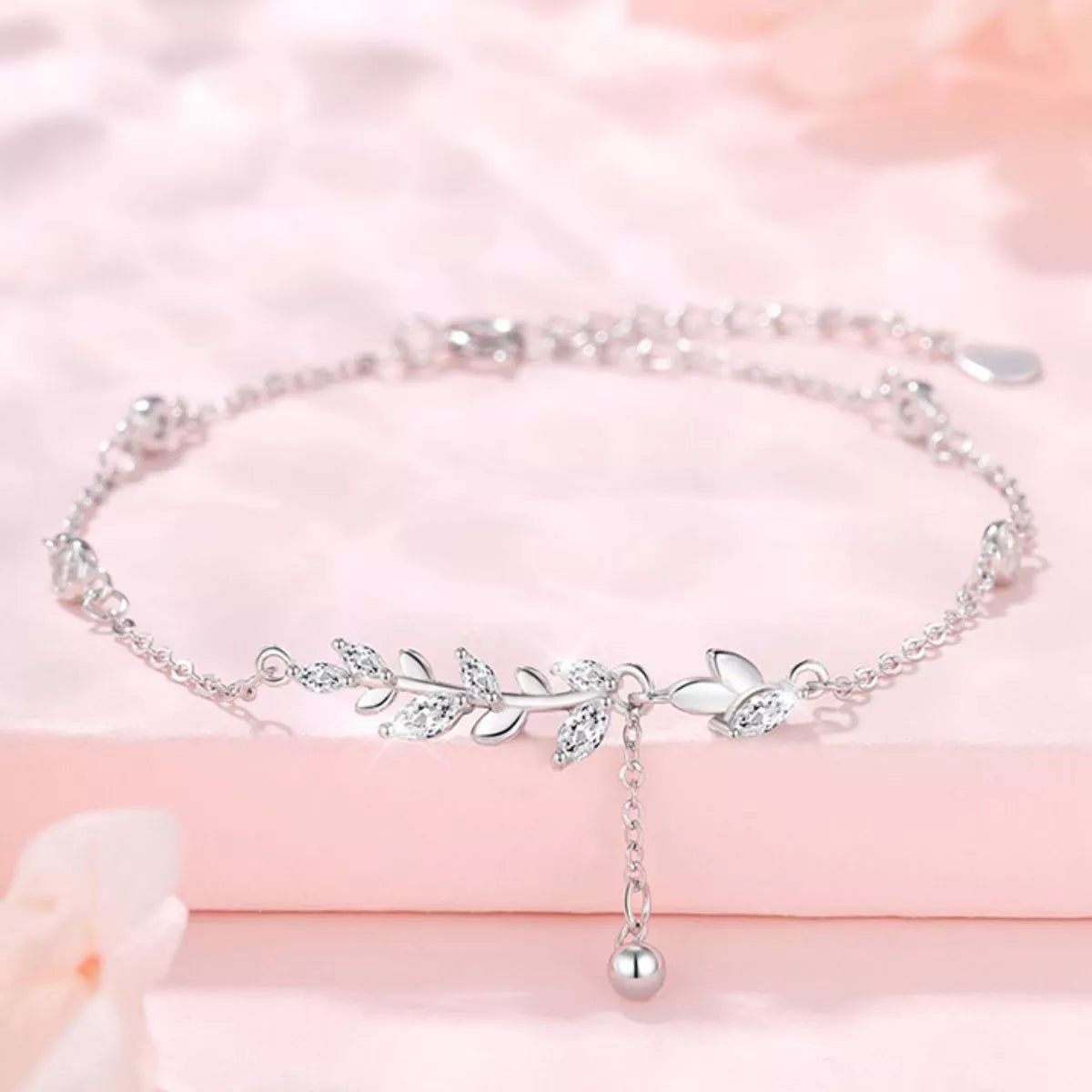 925 Sterling Silver Leaf Bracelet-Jewelry & Accessories - Fine Jewelry - Earrings-Lanamoore