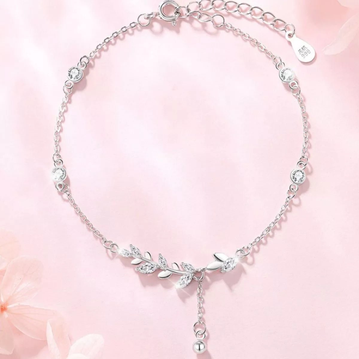 925 Sterling Silver Leaf Bracelet-Jewelry & Accessories - Fine Jewelry - Earrings-Lanamoore