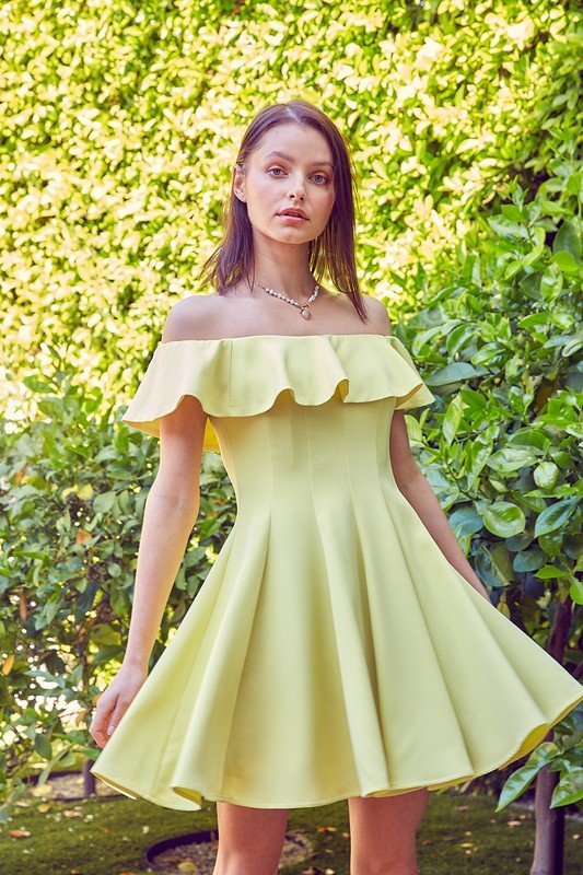 A Line Ruffle Dress - Dress - Lanamoore