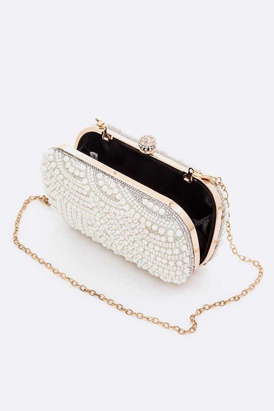 Ariel Pearl Bridal Box Clutch - Lanamoore