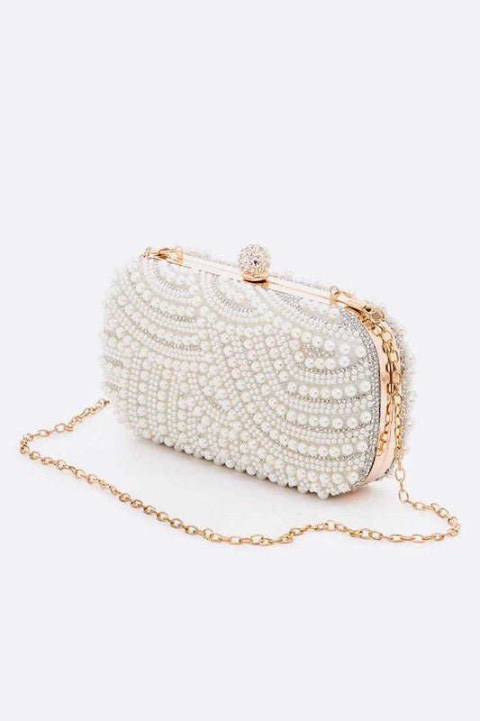 Ariel Pearl Bridal Box Clutch - Lanamoore