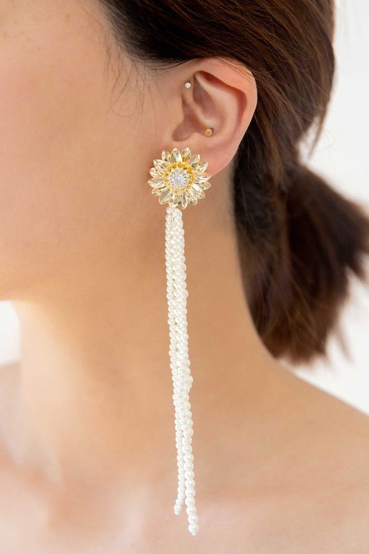 Dandelion Pearl Drop Earrings - Jewelry & Accessories - Fine Jewelry - Earrings - Lanamoore