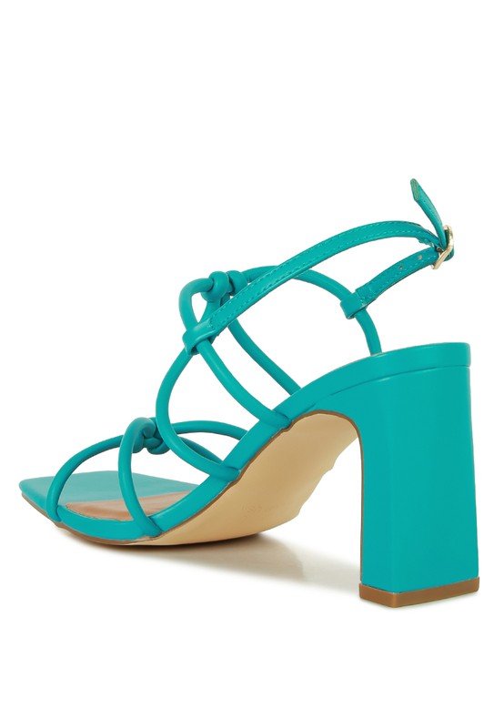Kralor Knotted Strap Italian Block Heel Sandals - Lanamoore