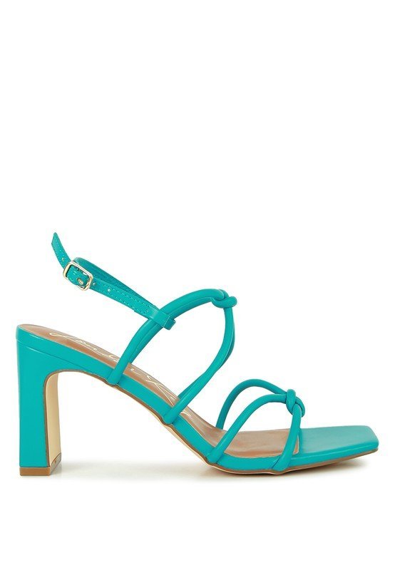 Kralor Knotted Strap Italian Block Heel Sandals - Lanamoore