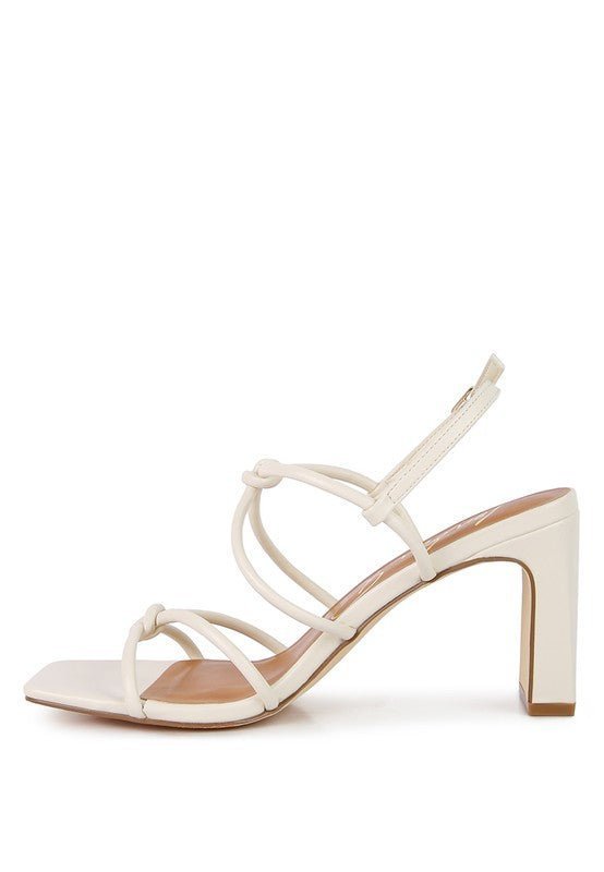 Kralor Knotted Strap Italian Block Heel Sandals - Lanamoore