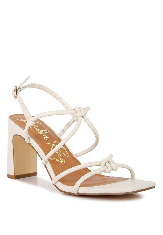 Kralor Knotted Strap Italian Block Heel Sandals - Lanamoore