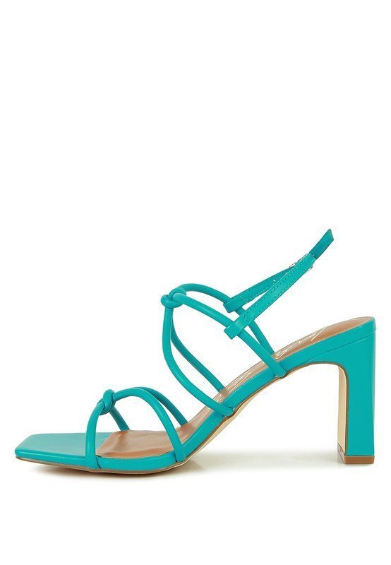 Kralor Knotted Strap Italian Block Heel Sandals - Lanamoore