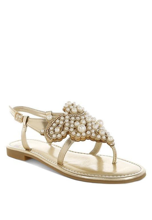 Mazie Metallic Pearl Flats - Lanamoore