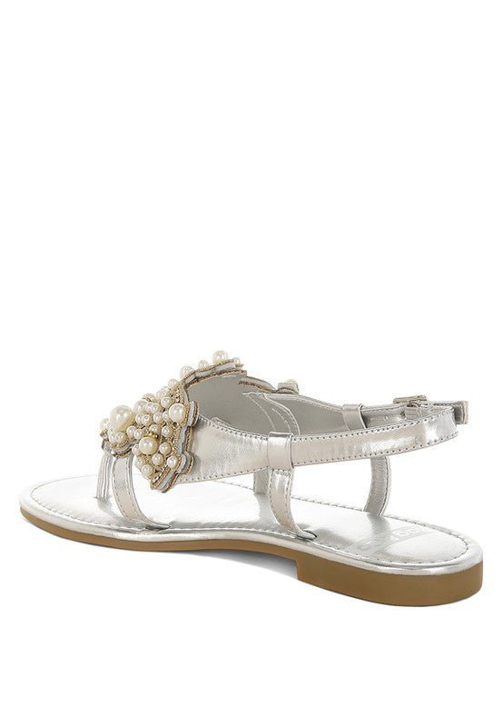 Mazie Metallic Pearl Flats - Lanamoore