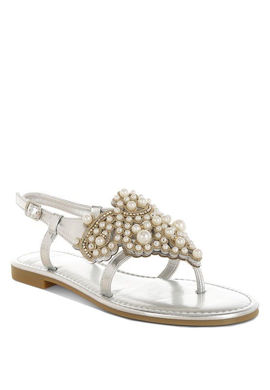 Mazie Metallic Pearl Flats - Lanamoore
