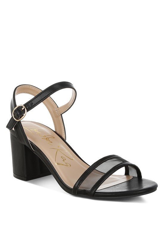 Orpina Mesh Pin Buckle Block Heels - Lanamoore