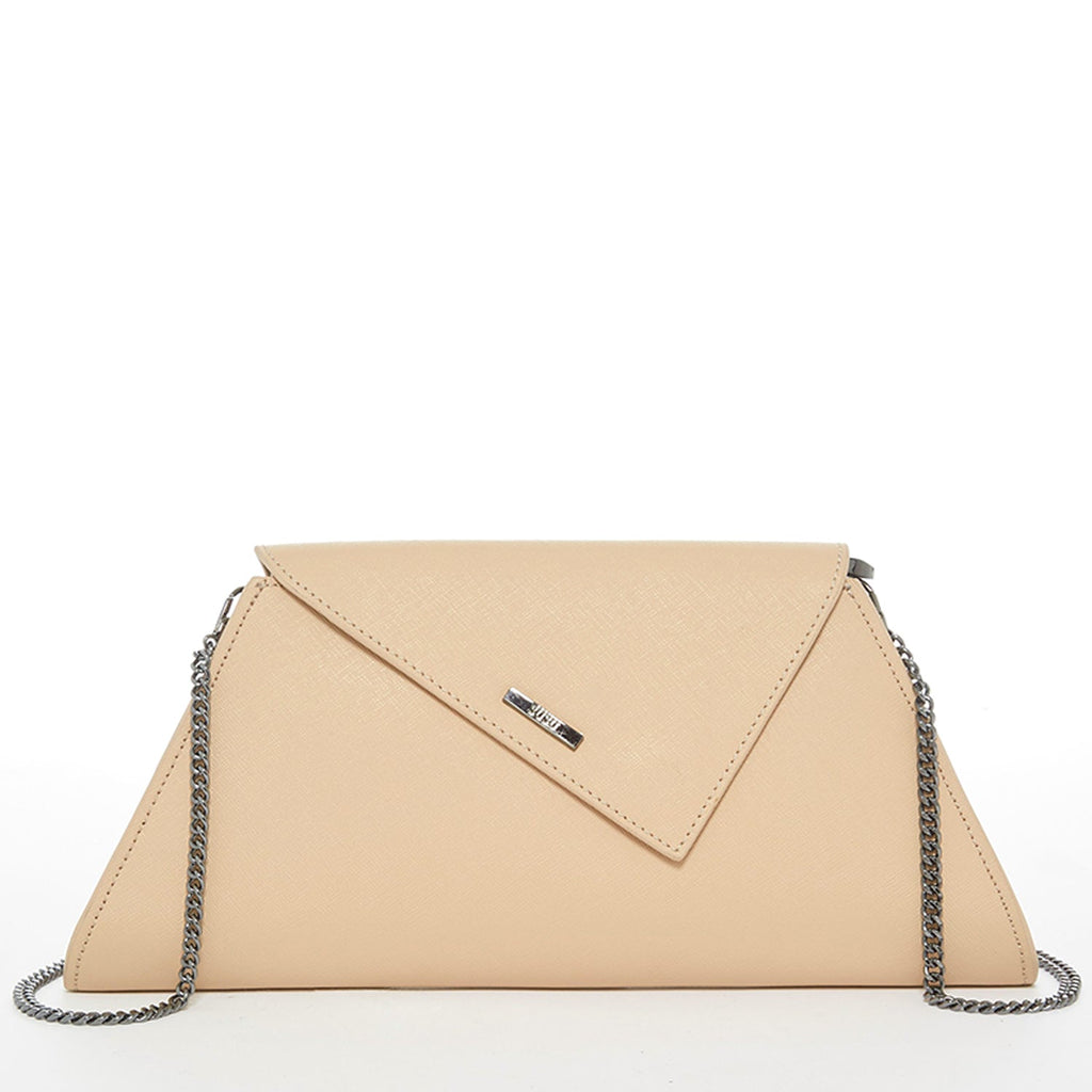 Raleigh Nude Leather Clutch Purse - Bags & Luggage - Women's Bags - Clutches - Lanamoore