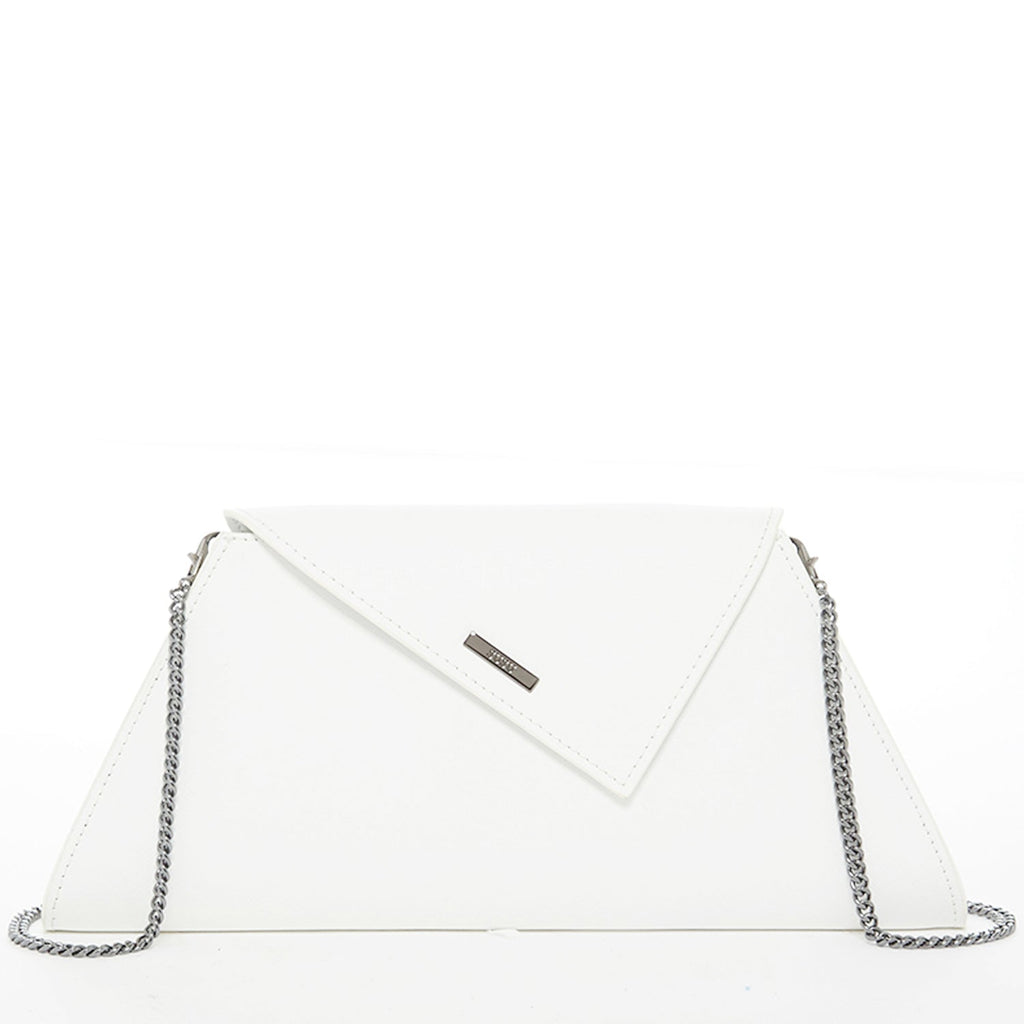 Raleigh White Leather Clutch Bag - Bags & Luggage - Women's Bags - Clutches - Lanamoore