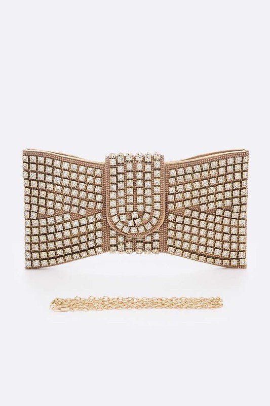 Rhinestone Bowtie Clutch Bag - Lanamoore