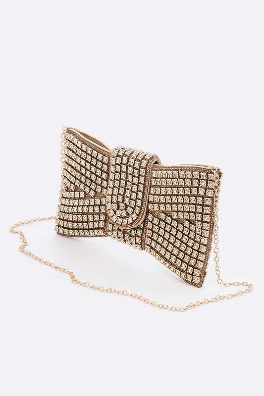 Rhinestone Bowtie Clutch Bag - Lanamoore