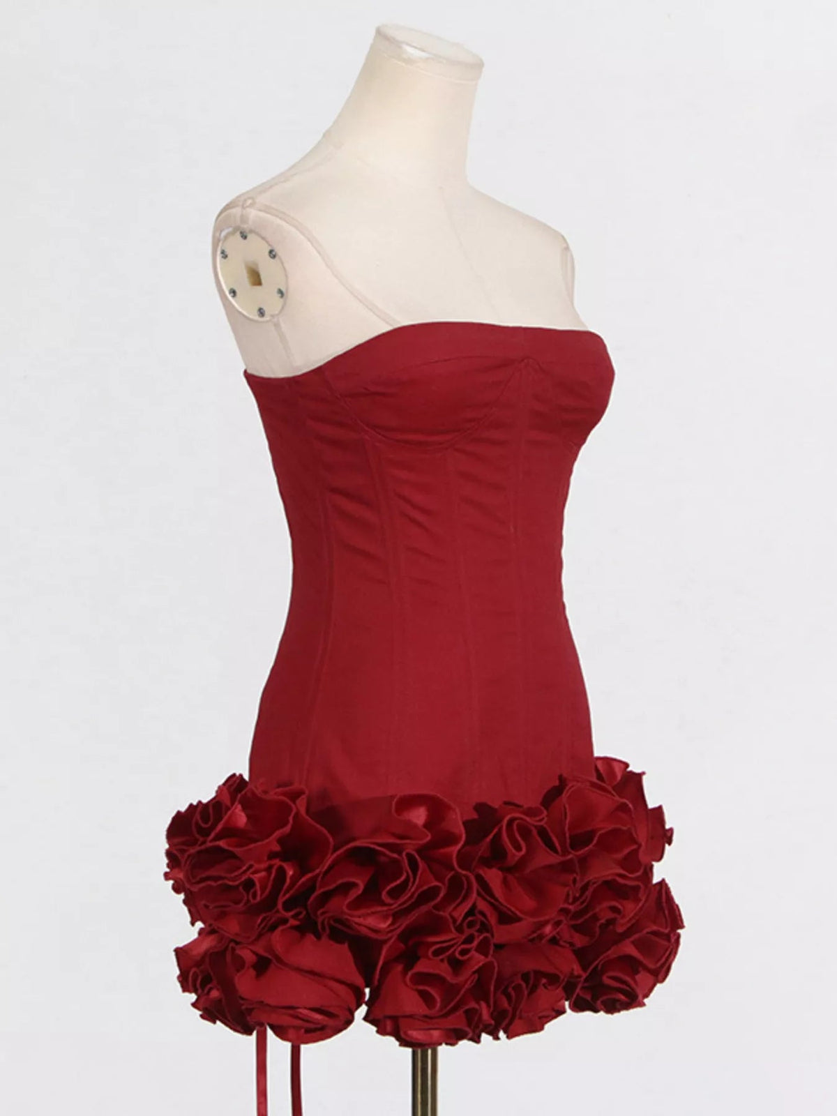 Ruffled Hem Tube Mini Dress-Dress-Lanamoore