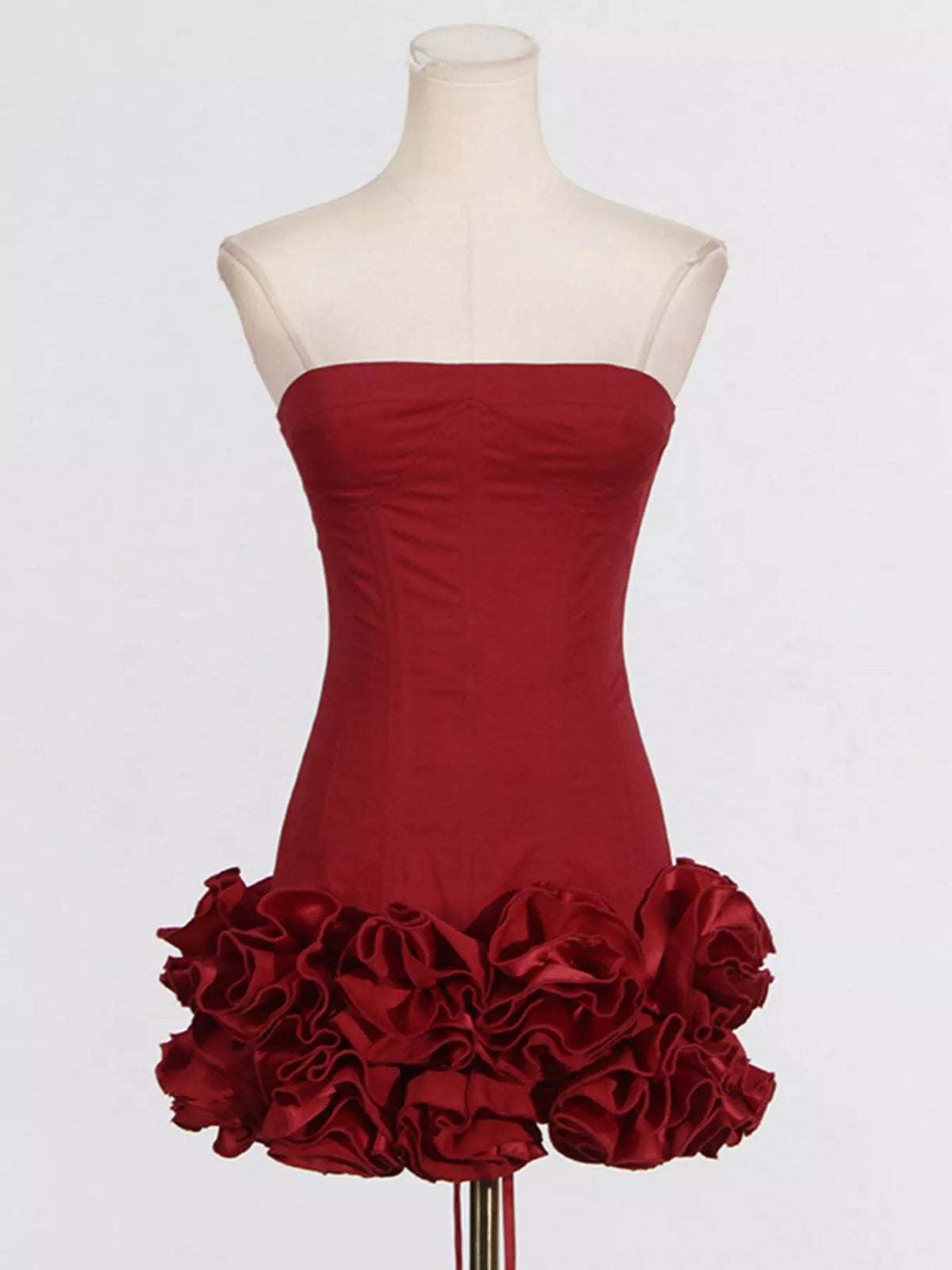 Ruffled Hem Tube Mini Dress-Dress-Lanamoore